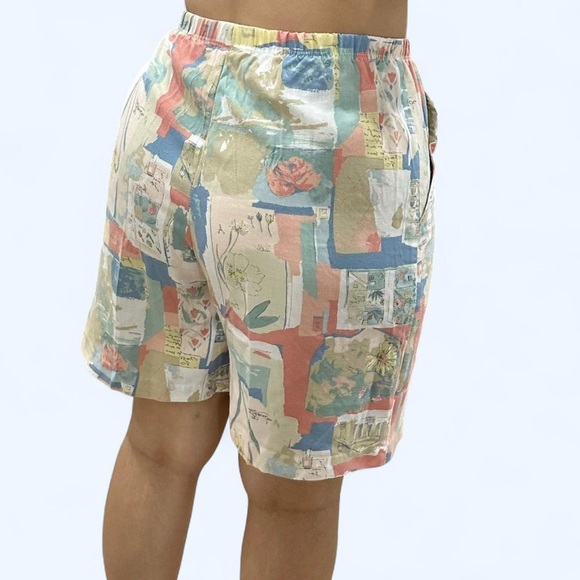 Colorful Abstract Print Shorts - Picture 4 of 4